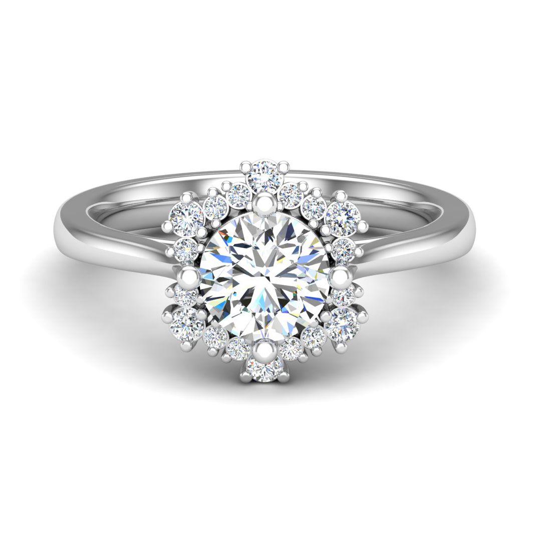 Korman Signature Stella Snowflake Halo Engagement Ring Setting
